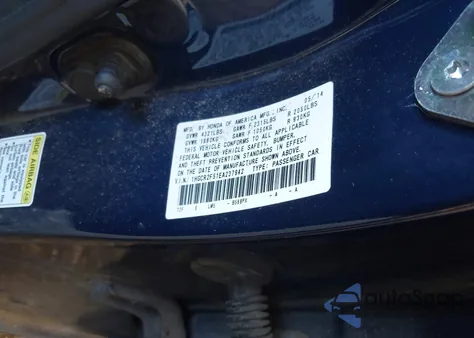2014 Honda Accord Ex-L z USA, uszkodzony, nr VIN 1HGCR2F88EA006935